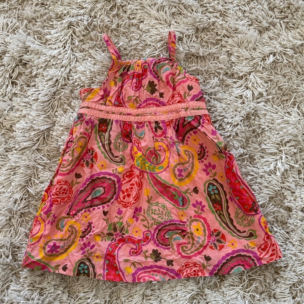 Genuine Kids From Oshkosh Pink Floral 100% Cotton Toddler Summer Dress 24M